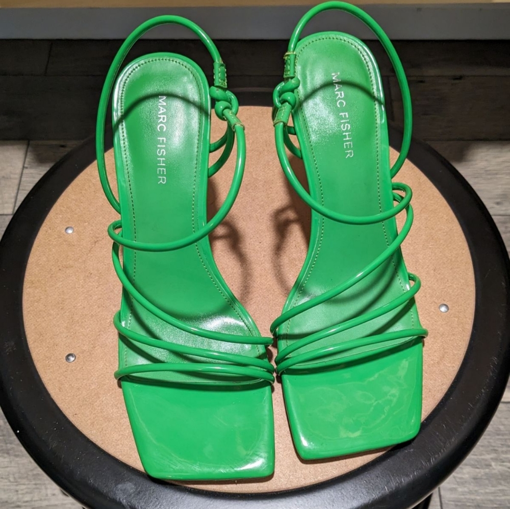 Marc Fisher Green Strappy Heels